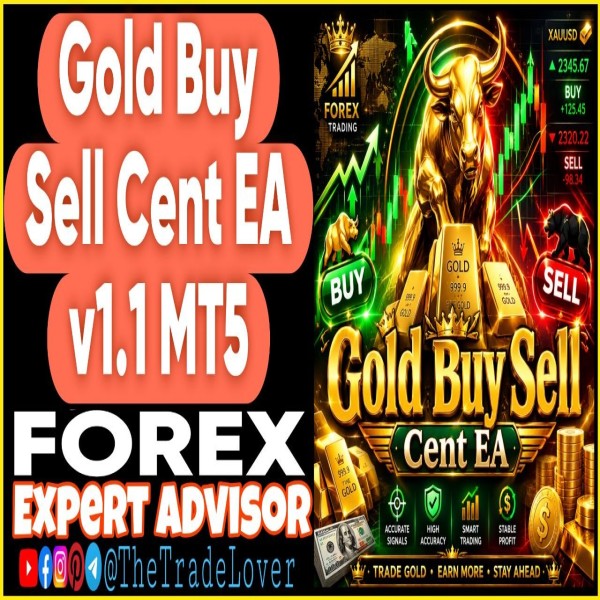 Gold BuySell Cent EA v1.1 MT5 + Presets (Works on Build 5836) | Forex Robot | MT5 Expert Advisor - The Trade Lovers