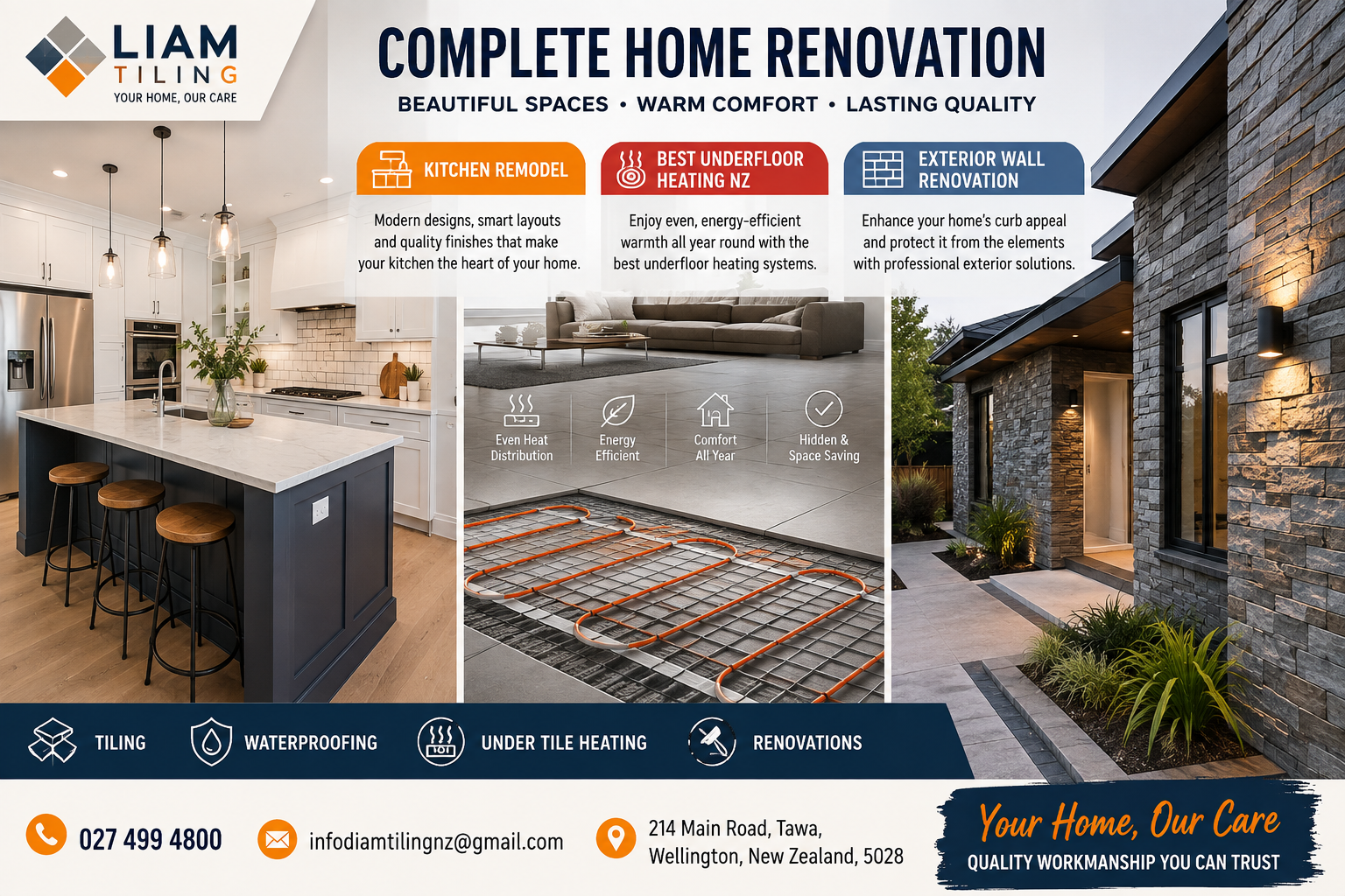 Whizolosophy | Kitchen Remodel Ideas That Add Comfort with the Best Underfloor Heating NZ and Exterior Wall Renovation