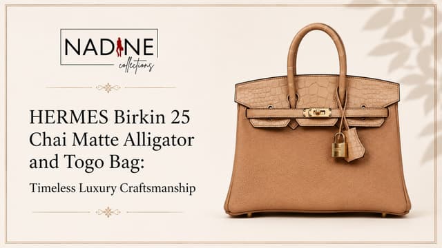 HERMES Birkin 25 Chai Matte Alligator and Togo Bag: Timeless Luxury Craftsmanship