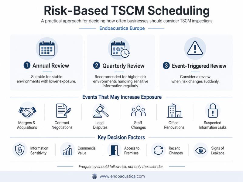 Endoacustica Europe Introduces Risk-Based TSCM Scheduling