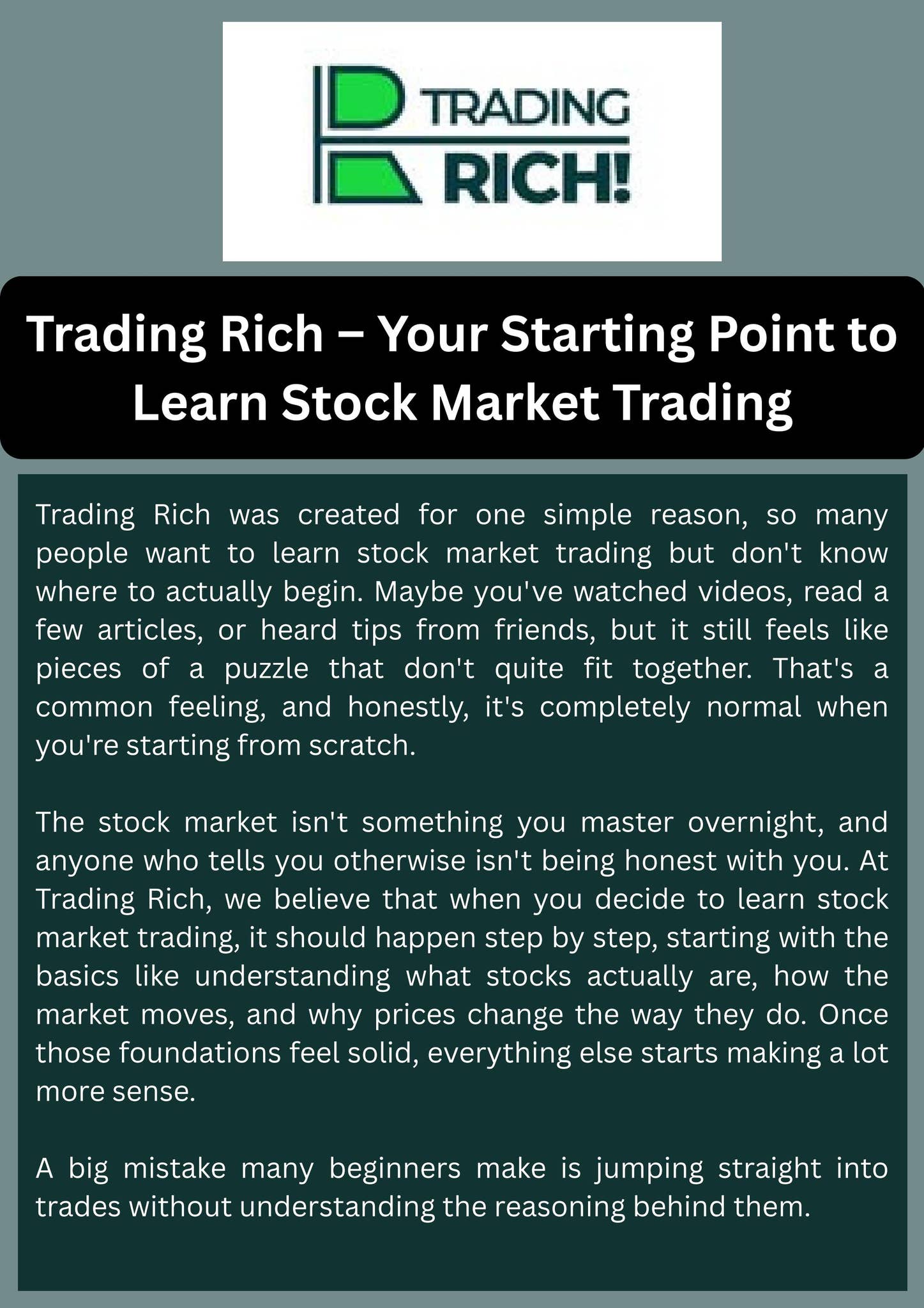 Trading Rich – Your Starting Point to Learn Stock Market Trading  by Trading Rich - Issuu