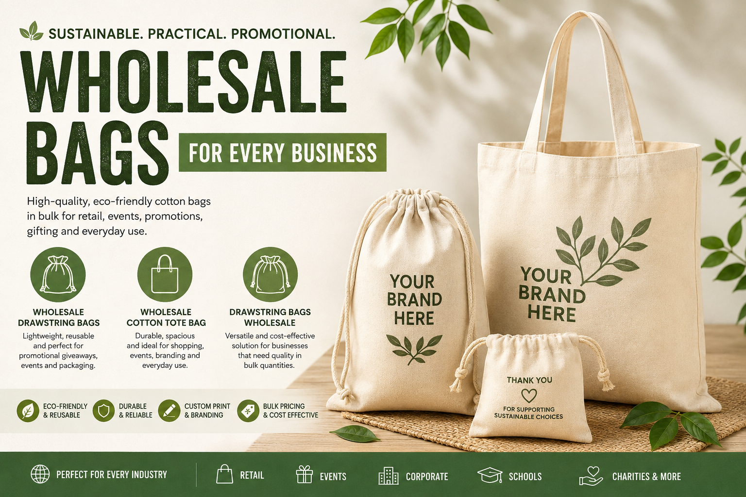 Wholesale Bags and Totes: A Practical Choice for Modern UK Businesses – Cotton Bag Factory