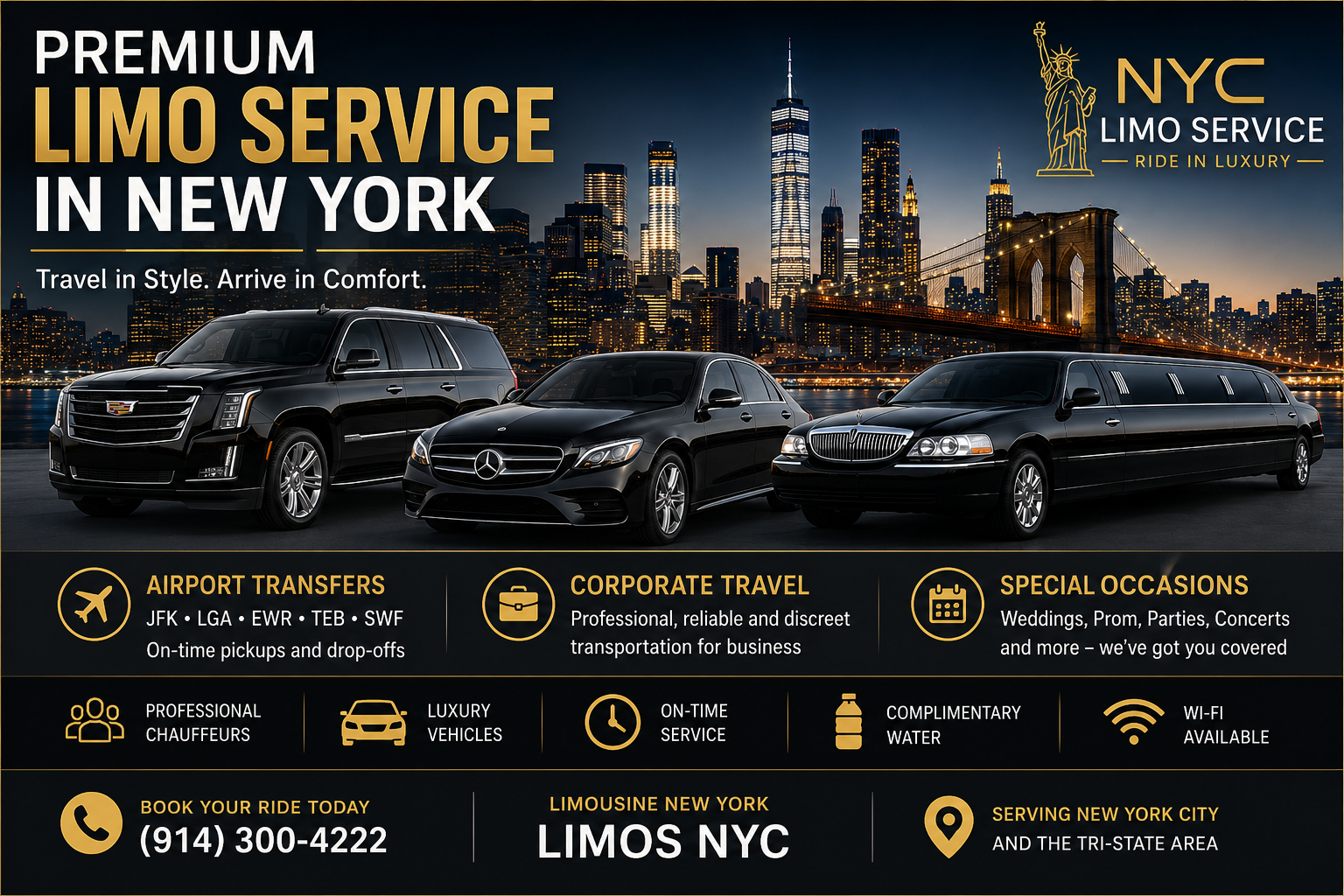 Limo Service in New York for Airport, Business, and Event Travel – NYC State Limo