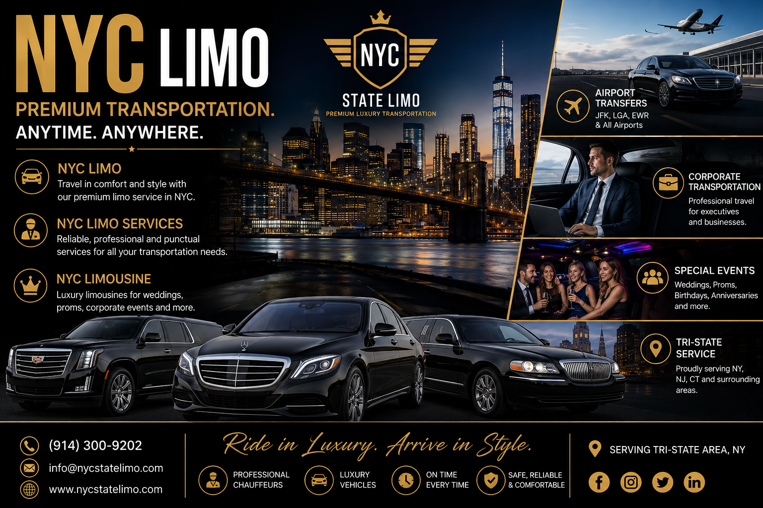 NYC Limo Services for Airport, Business and Event Travel – NYC State Limo