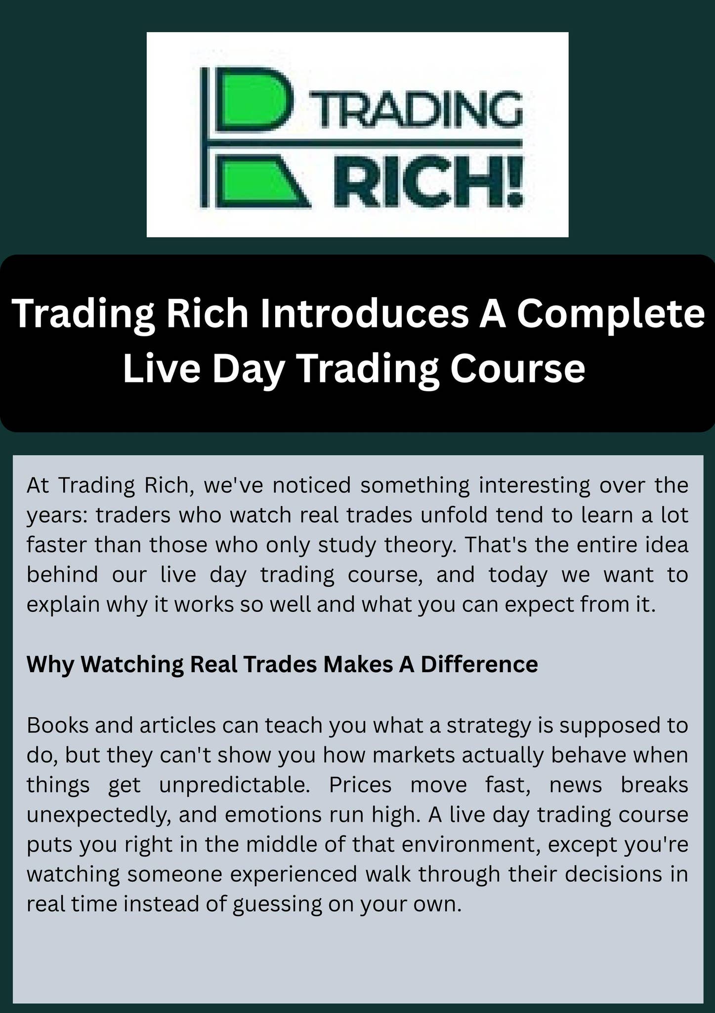 Trading Rich Introduces A Complete Live Day Trading Course by Trading Rich - Issuu