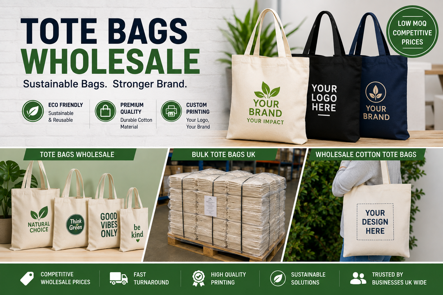 Tote Bags Wholesale, Bulk Tote Bags UK, and Wholesale Cotton Tote Bags: A Practical Choice for Modern Businesses – Cotton Bag Factory