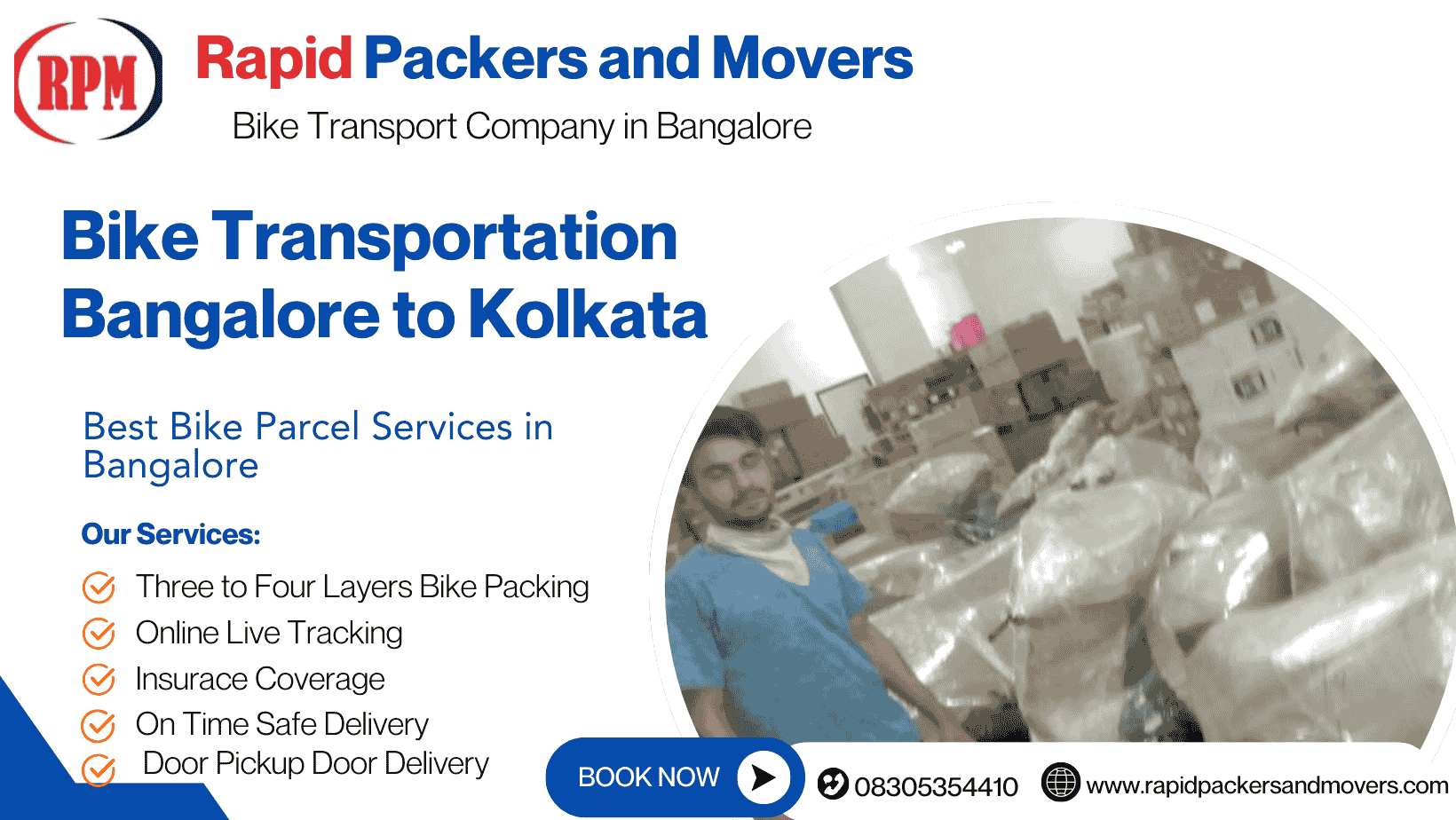 Bike Transport from Bangalore to Kolkata - Best Bike Parcel