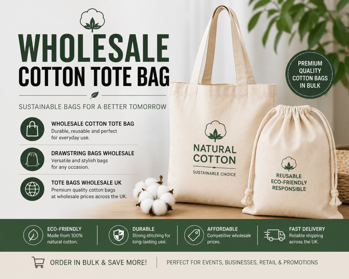 The Smart Business Case for Wholesale Cotton Bags: Totes, Drawstrings, and the UK Market – Cotton Bag Factory