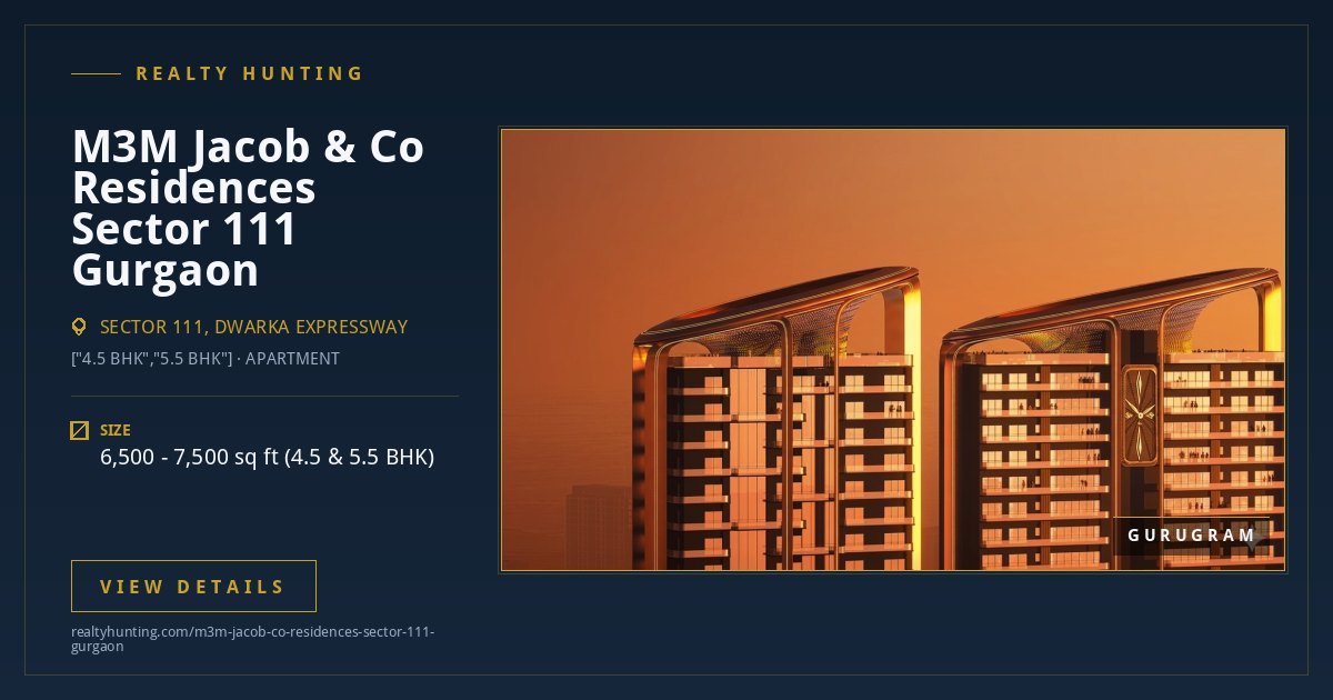M3M Jacob & Co Gurgaon Sector 111: Price, EOI