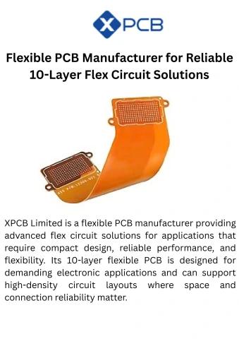 Flexible PCB Manufacturer for Reliable 10-Layer Flex Circuit Solutions